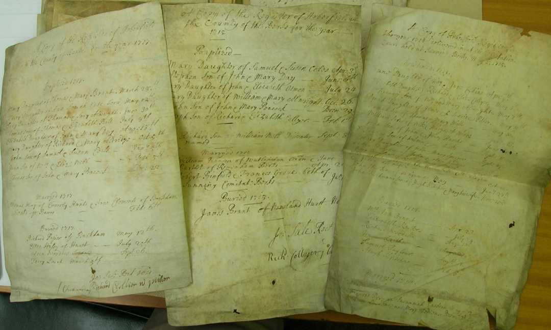 Arborfield Bishop's Transcripts for the 1700's