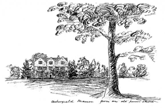 Caption: 'Arborfield Manor - from an old pencil sketch'