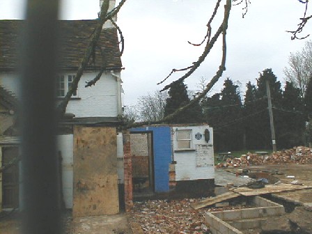 The exit from the centre bar is temporarily boarded-up 