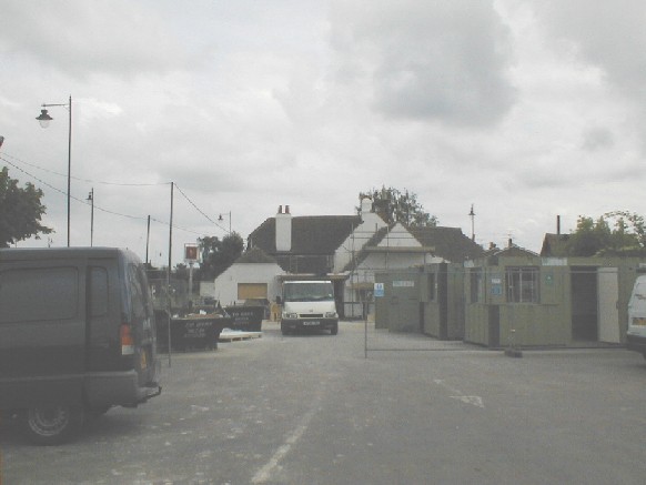 The car park was full of temporary buildings