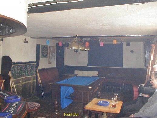 The Front Bar, with Pool table and projector for sports TV