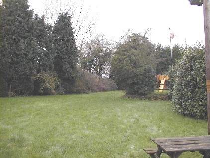 The beer garden, looking towards the telephone exchange