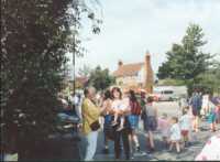 Looking towards Arborfield Garage - with its school minibus