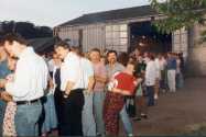 Queuing up for food