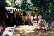 The old wooden Church Hall, freshly painted inside and out