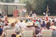 David and his American wife Pixie perform a drama sketch