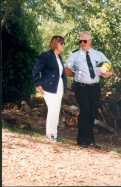 Keeping order - Parish Clerk Liz Ayers and Villiage Policeman Derek Chapman