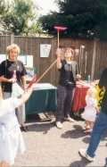 Spinning plates at the Circus stall