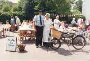 Derek Chapman and Ann Ashton in front of the Village Shop