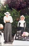 Kitty Walton and friend in Victorian costume