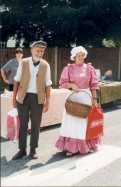 Janet and the late Andrew Hodgson - with genuine Victorian plastic bags?