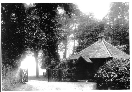 The Lodge at Arborfield Hall. It was demolished in the 1960's when the Reading Road was staightened.