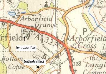Cross Lanes Farm, from a 1940's Ordnance Survey Map