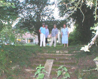 Society members look at the remains of the Hall Steps 