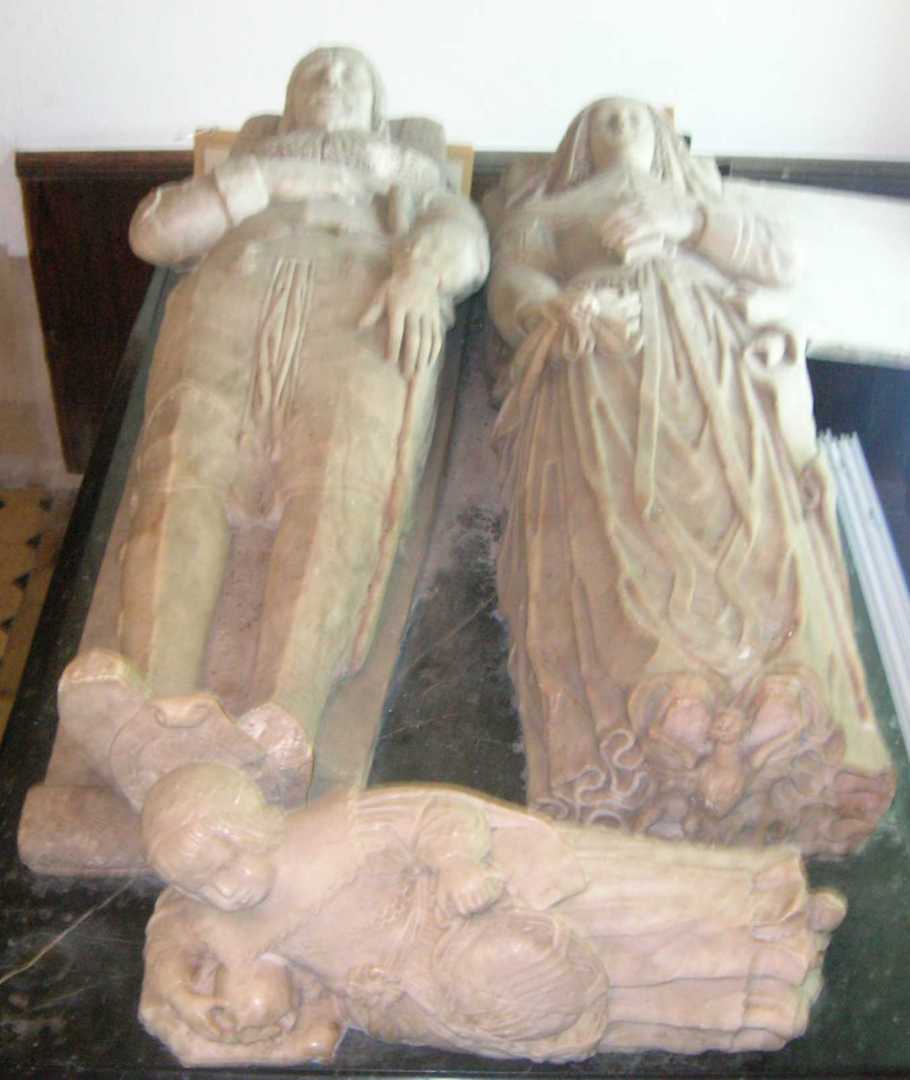 View from the top of the Standen Tomb, showing the family's effigies