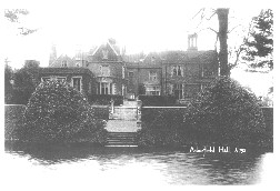 Arborfield Hall; the boat-house is just to the left of this view.