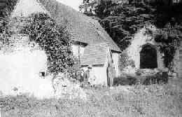 The remains of the old church from the west end, June 1937