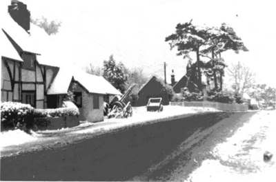 The old Post Office, Blacksmith's, and Birch House with its magnificent Elm trees