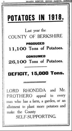 The Potato Deficit - how many villagers answered the call to grow more?
