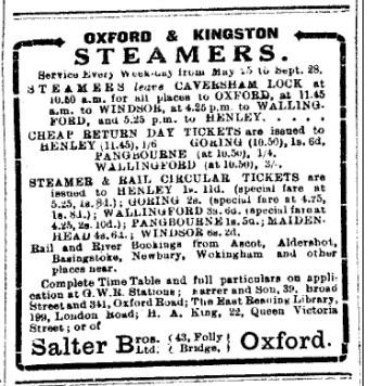 Advert for Salter's Steamers from 1916