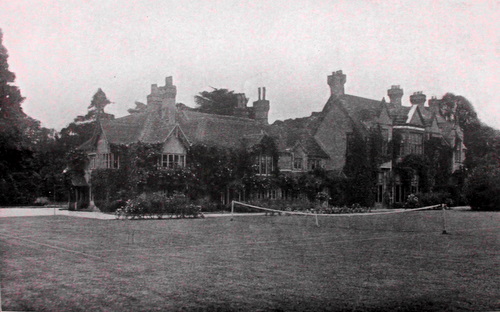 The new and old buildings, from the tennis court