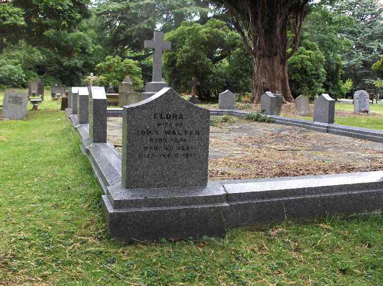 Memorial stone to Flora Walter, born 1836, married 1861, died 1917