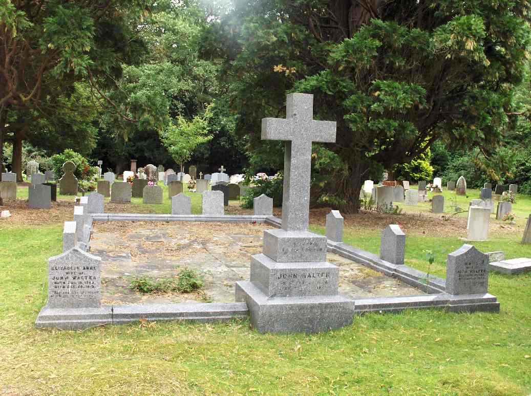 The fanily memorial in Bearwood churchyard, to the south of the church