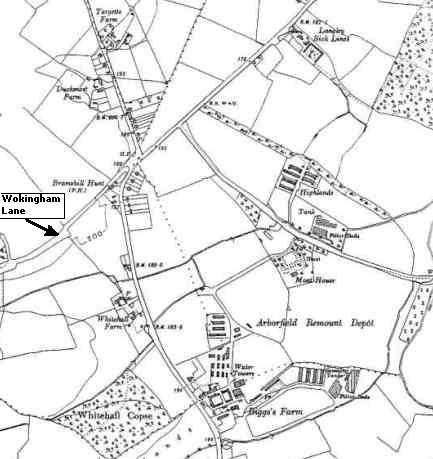 O.S. six-inch map of Arborfield Remount Depot in the 1930's