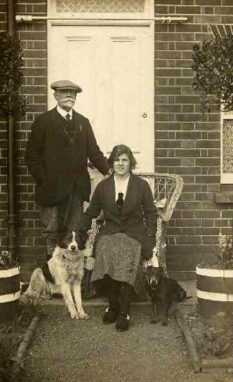 James Rowe outside Targett's Farmhouse, 1914