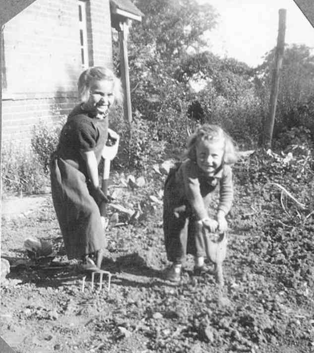 Carol and Pam 'digging for Victory'