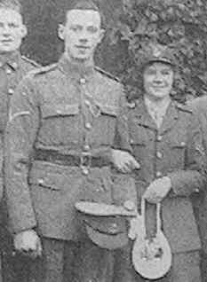 Mary Inglis and Gordon Stead, both in Army uniform.